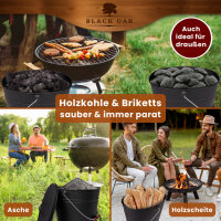 BLACK OAK Ascheeimer KATLA 15L - mit Schaufel & Handfeger