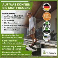 TTL GARDEN Moskitonetz DELUXE XXL schwarz L500xB300xH250cm - PES 220 Mesh 0,07mm Masche Insektenschutzgitter mit 3 Eingängen