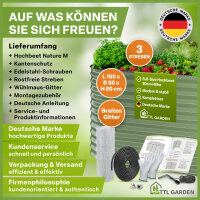 TTL Garden ovales Metall Hochbeet "NATURE M" Salbei-grün L160xB80xH80cm