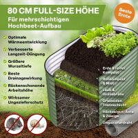 TTL Garden ovales Metall Hochbeet "NATURE M" Salbei-grün L160xB80xH80cm