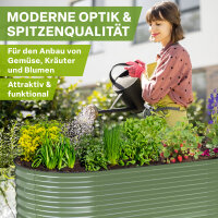 TTL Garden ovales Metall Hochbeet "NATURE M" Salbei-grün L160xB80xH80cm