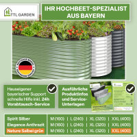 TTL Garden ovales Metall Hochbeet "NATURE XXL" Salbei-grün L400xB80xH80cm