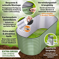 TTL Garden ovales Garten-Hochbeet "Inspire L" Salbei L200xB100xH80cm