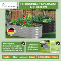 TTL Garden ovales Garten-Hochbeet "Inspire L" Salbei L200xB100xH80cm