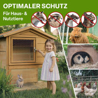 TTL GARDEN GUARD-LINE Hasendraht Drahtgitter 25x45mm Masche 1m x 25m Draht Ø 0,70mm verzinkt auf Rolle + Handschuhe & 100x Krampen verzinkt - für Zaun Hochbeet Voliere