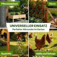 TTL GARDEN Hasendraht Drahtgitter 25x45mm Masche 1m x 25m Draht Ø 0,66mm verzinkt + grün PVC beschichtet auf Rolle + Handschuhe & 100x Krampen verzinkt - für Zaun Hochbeet Voliere