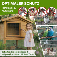 TTL GARDEN Drahtgitter 12,7mm Masche 1m x 10m Draht Ø 0,80mm verzinkt auf Rolle + Handschuhe + 50x Krampen verzinkt feinmaschig - für Hochbeet Voliere Zaun