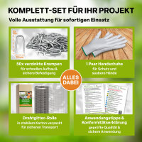 TTL GARDEN Drahtgitter 12,7mm Masche 1,2m x 10m Draht Ø 0,80mm verzinkt auf Rolle + Handschuhe + 50x Krampen verzinkt feinmaschig - für Hochbeet Voliere Zaun