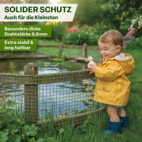 TTL GARDEN Drahtgitter GUARD-LINE - 19mm Masche 1,2m x 10m Draht Ø 0,80mm verzinkt auf Rolle + Handschuhe + 50x Krampen verzinkt
