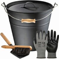 BLACK OAK Ascheeimer Fogo 10L L30xB30xH30cm - mit Deckel,...