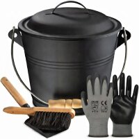 BLACK OAK Ascheeimer Piton 5L - mit Deckel, Schaufel...