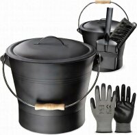 BLACK OAK Ascheeimer Lanin 8L heller Griff - mit Deckel,...