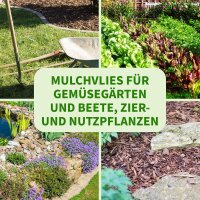 TTL Garden Unkrautvlies 100g/m² 20m² - 2x10m Gartenvlies, Vlies gegen Unkraut, Mulchvlies - schwarz
