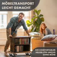 TTL HOME Möbelroller "SCOOTER" - 58x30x11cm, 4 Rollen + 5 Pads + Handschuhe
