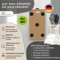 TTL HOME Möbelroller "SCOOTER" 2er SET - 58x30x11cm, 4 Rollen + 5 Pads + Handschuhe