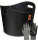 BLACK OAK DAKOTA L 40L Holzkorb Kunstleder schwarz + Handschuhe grau