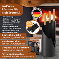 BLACK OAK Kaminbesteck "Vail" - Set inkl. Lederhandschuh
