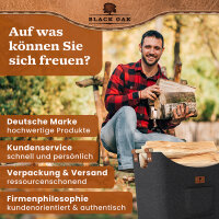 BLACK OAK Montana XL 60L Holzkorb aus Filz dunkelgrau + Handschuh grau