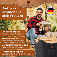 BLACK OAK Montana XL 60L Holzkorb aus Filz dunkelgrau + Handschuh grau