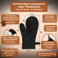 BLACK OAK Kaminholzbank "Ohio" - Set inkl. Lederhandschuh