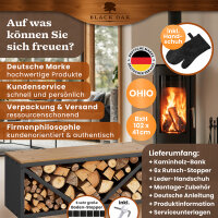 BLACK OAK Kaminholzbank "Ohio" - Set inkl. Lederhandschuh