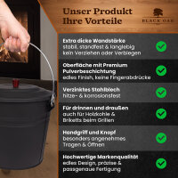 BLACK OAK Ascheeimer KATLA 15L - mit Lederhandschuh