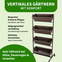 TTL Garden Metall Vertikalbeet mit 4 senkrechten Etagen 151x76x61cm - Hochbeet, Blumenständer, Blumenkasten