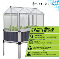 TTL Garden Hochbeet SUPERIOR PLUS 128x114x60 cm mit Aufsatz - Pflanzkasten, Kräuterbeet, Gemüse Beet, Blumenkasten