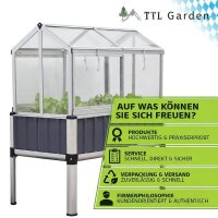 TTL Garden Hochbeet SUPERIOR PLUS 128x114x60 cm mit Aufsatz - Pflanzkasten, Kräuterbeet, Gemüse Beet, Blumenkasten