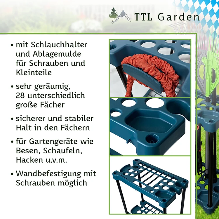 SOPOTUTU Gartenbesen Mit Wandhalterung - Robuster Handfeger Für Außenbereich