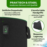 TTL Garden Pflanzsack 22L 10er Set - Ø30cmxH30,5cm Filz Stofftopf Pflanzentopf aus 300 g/m² Vlies Stoff