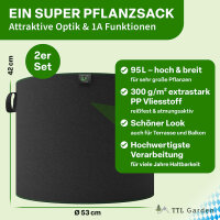 TTL Garden Pflanzsack 95 L 2er Set - Blumentopf,...
