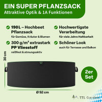 TTL Garden Pflanzsack 190 L 2er Set - Blumentopf,...