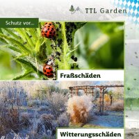 TTL Garden Folientunnel Set „Flex“ XL mit PE Folie 10x2,5 Meter - Beet Tunnel Bögen Foliengewächshaus