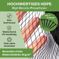 TTL Garden Teichschutznetz 6x10 m anthrazit HDPE 30g/m² 12x12mm - Vogelschutznetz, Teichnetz, Garten Schutznetz