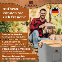 BLACK OAK Montana XL 60L Holzkorb aus Filz hellgrau – Kaminholz und Brennholz Korb mit Griffen und Echtleder Applikationen