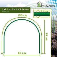 TTL Garden Pflanztunnel Bogen 65x60 cm 12er Set + 36...