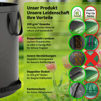 TTL Garden Gartensäcke 272L 3er Set Super Solid schwarz