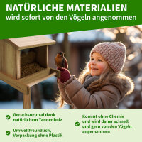 TTL Garden Vogelfutterhaus Bus Stop 19x16x18.5cm aus Holz natur