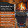 BLACK OAK Ascheeimer Stromboli 20L Bügel Edelstahl silber - mit Deckel & Schaufel, Ø33xH36cm verzinkter Stahl mit Premium Pulverbeschichtung schwarz_2