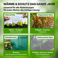 TTL Garden Folientunnel Set "Peak" XL L300xB120xH180cm mit PE Folie 3x3,5 Meter