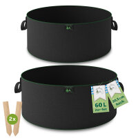 TTL Garden Pflanzsack 60L 2er Set - Hochbeet  Pflanztopf,...