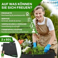 TTL Garden Hochbeet Pflanzsack 60L 2er Set - Ø50cmxH30,5cm Filz Stofftopf aus 300 g/m² Vlies Stoff