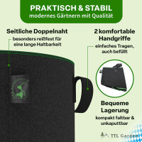 TTL Garden Pflanzsack 60L 2er Set - Hochbeet  Pflanztopf, Pflanzentasche aus Vlies Stoff Ø50cmxH30,5cm_3