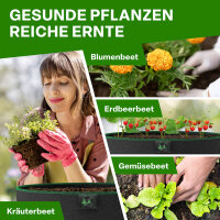 TTL Garden Hochbeet Pflanzsack 60L 2er Set - Ø50cmxH30,5cm Filz Stofftopf aus 300 g/m² Vlies Stoff