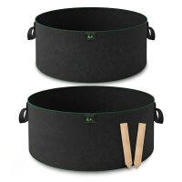 TTL Garden Hochbeet Pflanzsack 60L 2er Set - Ø50cmxH30,5cm Filz Stofftopf aus 300 g/m² Vlies Stoff