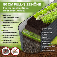 TTL Garden ovales Garten-Hochbeet "Elegance XXL" Anthrazit L400xB80xH80cm
