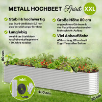 TTL Garden ovales Garten-Hochbeet Spirit XXL silber...
