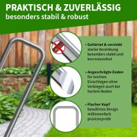 TTL Garden 100x Erdanker 100x13mm Ø2,9mm Stahl verzinkt - Anti-Rost Bodenanker Heringe für Gartenvlies, Camping, Vogelschutz_3