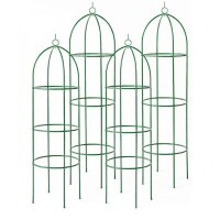 TTL Garden Obelisk Rankhilfe Rosensäule L 165x40cm grün 4er Set
